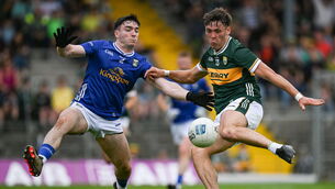 <p>David Clifford of Kerry in action against Niall Carolan of Cavan. Pic: Brendan Moran/Sportsfile</p>