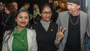 <p>The Edge, David Howell Evans, celebrating with fellow citizens after they received Irish citizenship at Gleneagle Killarney on Monday. He said: 'I moved to Ireland with my parents as a baby, so it’s not a stretch to say that this is long overdue! I have always felt Irish, Ireland will always be home to me and I’m so grateful for that.' Picture: Don MacMonagle</p> <p>The Edge, David Howell Evans, celebrating with fellow citizens after they received Irish citizenship at Gleneagle Killarney on Monday. He said: 'I moved to Ireland with my parents as a baby, so it’s not a stretch to say that this is long overdue! I have always felt Irish, Ireland will always be home to me and I’m so grateful for that.' Picture: Don MacMonagle</p>